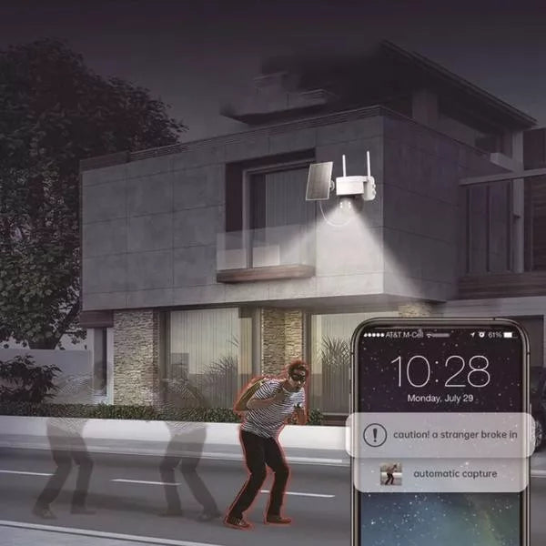 Cameră solară WiFi ICSee Smart Securitate completă zi şi noapte, fără cabluri