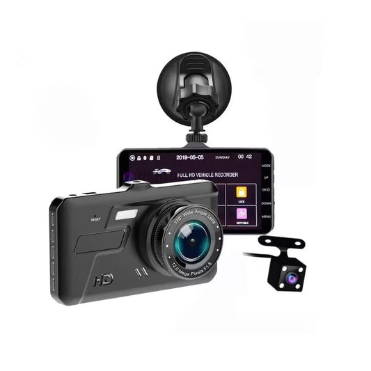 Cameră auto 2 în 1 FullHD cu funcţie de înregistrare şi cameră pentru mers înapoi