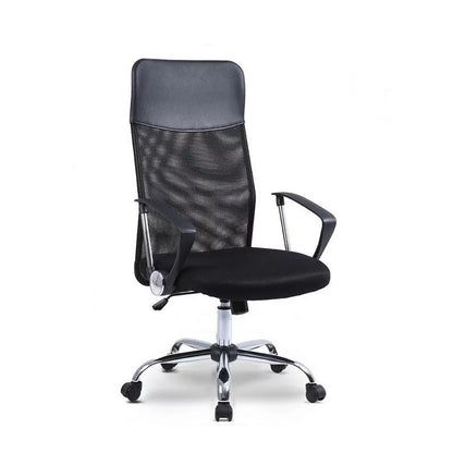 Scaun de birou ergonomic cu spătar înalt, cu bază cromată