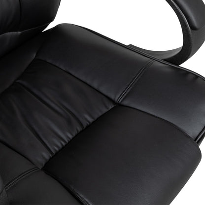 Scaun de birou executiv Premium pentru relaxare, cu braţe şi bază cromată, culoare neagră