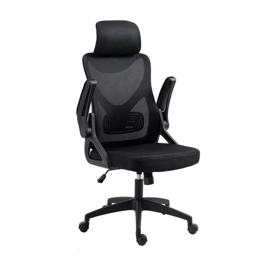 Scaun de birou rotativ , scaun ergonomic cu tetieră, culoare neagră