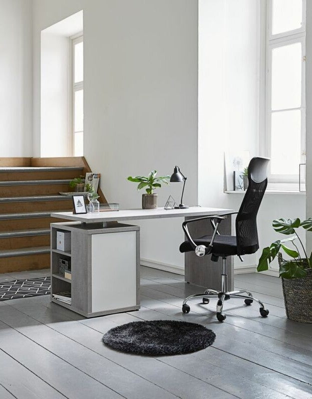 Scaun de birou ergonomic cu spătar înalt, cu bază cromată