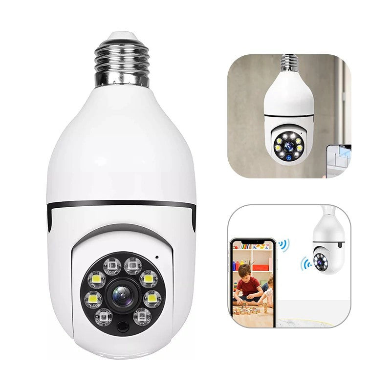 WiFi Smart IP Panorama Camera - Cameră de supraveghere cu soclu E27, control WiFi,